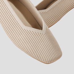 Square-Toe V-Cut Flats (Margot 2.0)