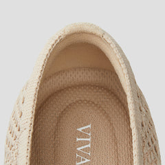 Square-Toe V-Cut Mesh Flats (Margot 2.0)