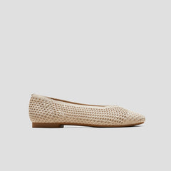 Square-Toe V-Cut Mesh Flats (Margot 2.0)