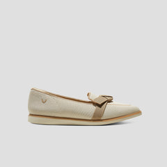 Water-Repellent Pointed-Toe Bow Loafers (Valentina)