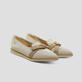 Water-Repellent Pointed-Toe Bow Loafers (Valentina)