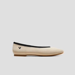 Almond-Toe Nude Flats (Nubia)