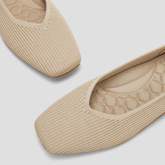 Lightweight Square-Toe V-Cut Flats (Margot Walker)