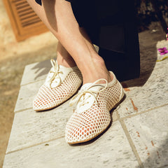 Square-Toe Mesh Flats (Carey)