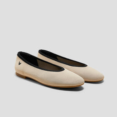 Almond-Toe Nude Flats (Nubia)