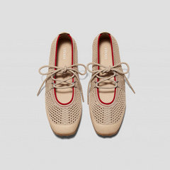 Square-Toe Hybrid Mesh Mary Janes (Cecily)