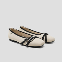 Square-Toe Margot Crisscross Flats (Marah)