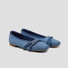 Square-Toe Margot Crisscross Flats (Marah)
