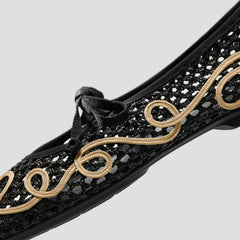 Margot Square-Toe Mesh Flats (Makayla)