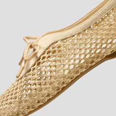 Square-Toe Mesh Flats (Carey)