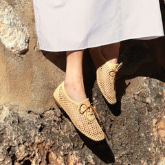 Square-Toe Mesh Flats (Carey)